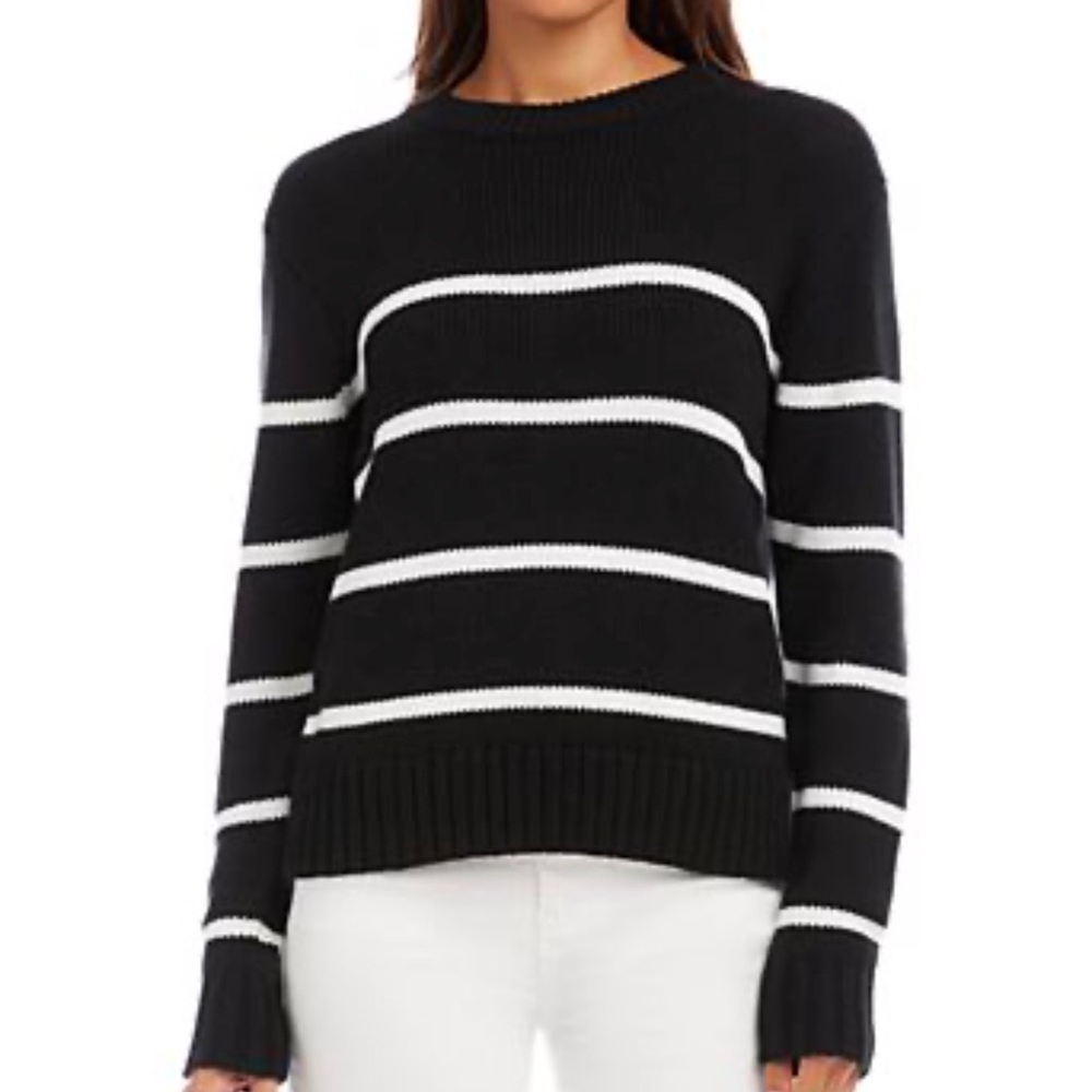 Falls Creek Black and White Crew Neck Sweater